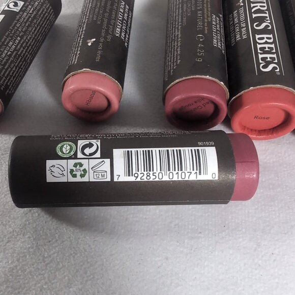 Burt's Bees Tinted Lip Balm 6 Lot Rose Red Dahlia Hibiscus Petunia 6 x 4.25g NEW - Picture 11 of 14